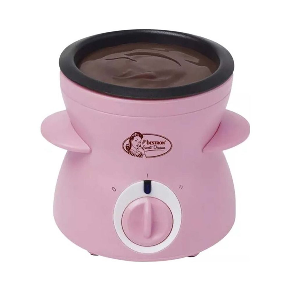 Bestron Kompaktes Schokoladenfondue/Schmelzer DCM043P Schokoladenfonduer – Schokofondue – pink