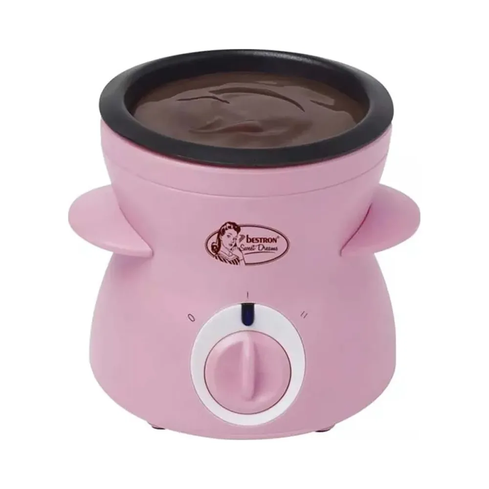 Bestron Kompaktes Schokoladenfondue/Schmelzer DCM043P Schokoladenfonduer – Schokofondue – pink