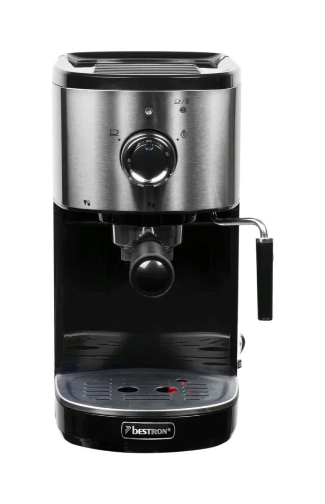 Bestron Espressomaschine AES800STE – Siebträgermaschine/Espressomaschine – edelstahl / schwarz