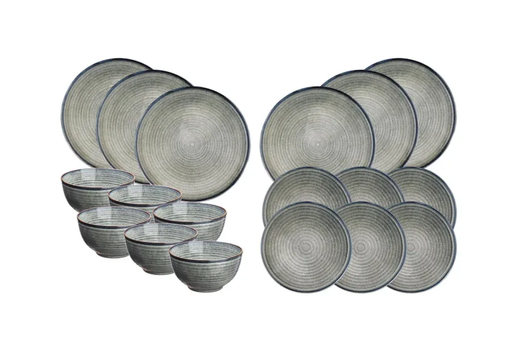Björn Zen Essentials Service Geschirr Set 18 tlg. Grau