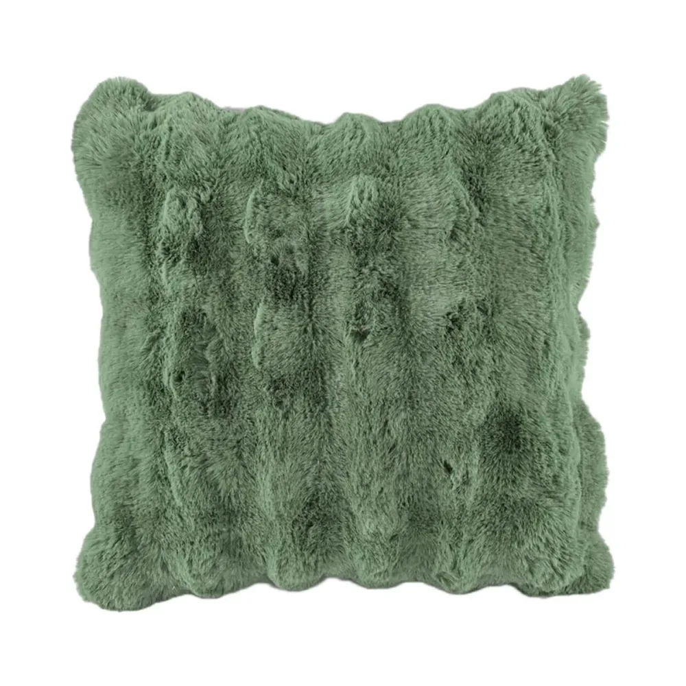 Tiseco - Kissen Bubble Rabbit Stripe, 45 x 45 cm, Dunkelgrün