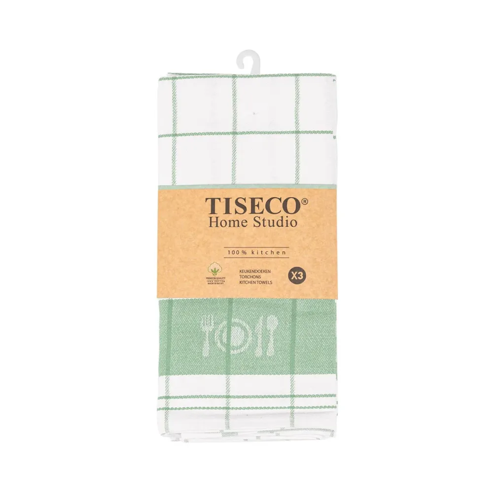 Tiseco 9585GREENSMOKE Küchentuch 3 Stk. Grün