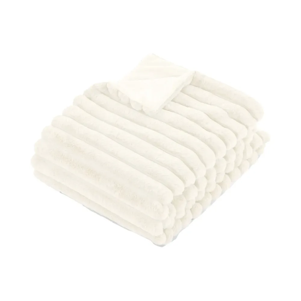 Tiseco - Decke Rabbit Stripe, Rabbit Stripe Decke, 130 x 170 cm, Elfenbein