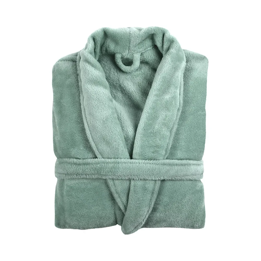 Tiseco - Bademantel COSY Mikroflanell, für Damen, Grün, Größe S/M