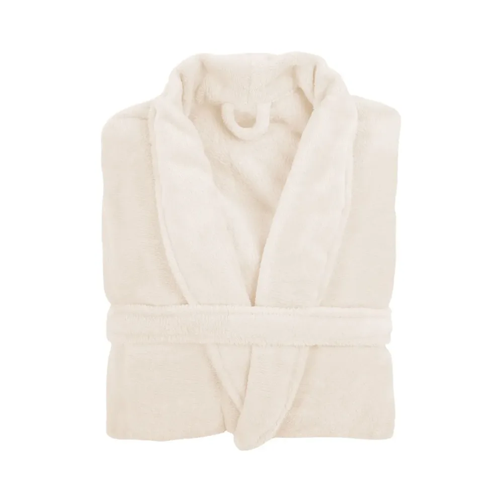 Tiseco - Bademantel COSY Mikroflanell, für Damen, Elfenbein, Größe S/M