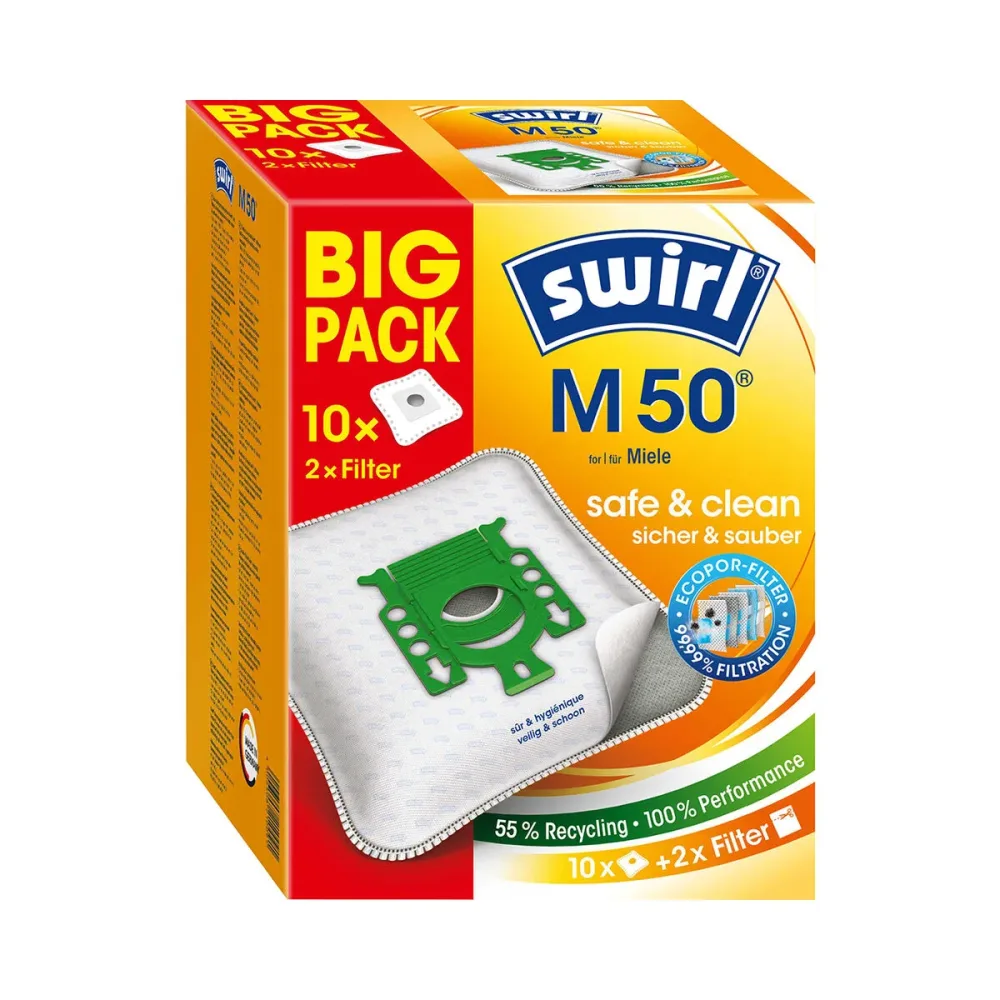 Swirl M 50 Big Pack EcoPor Staubsaugerbeutel – Staubsaugerbeutel/Staubbeutel