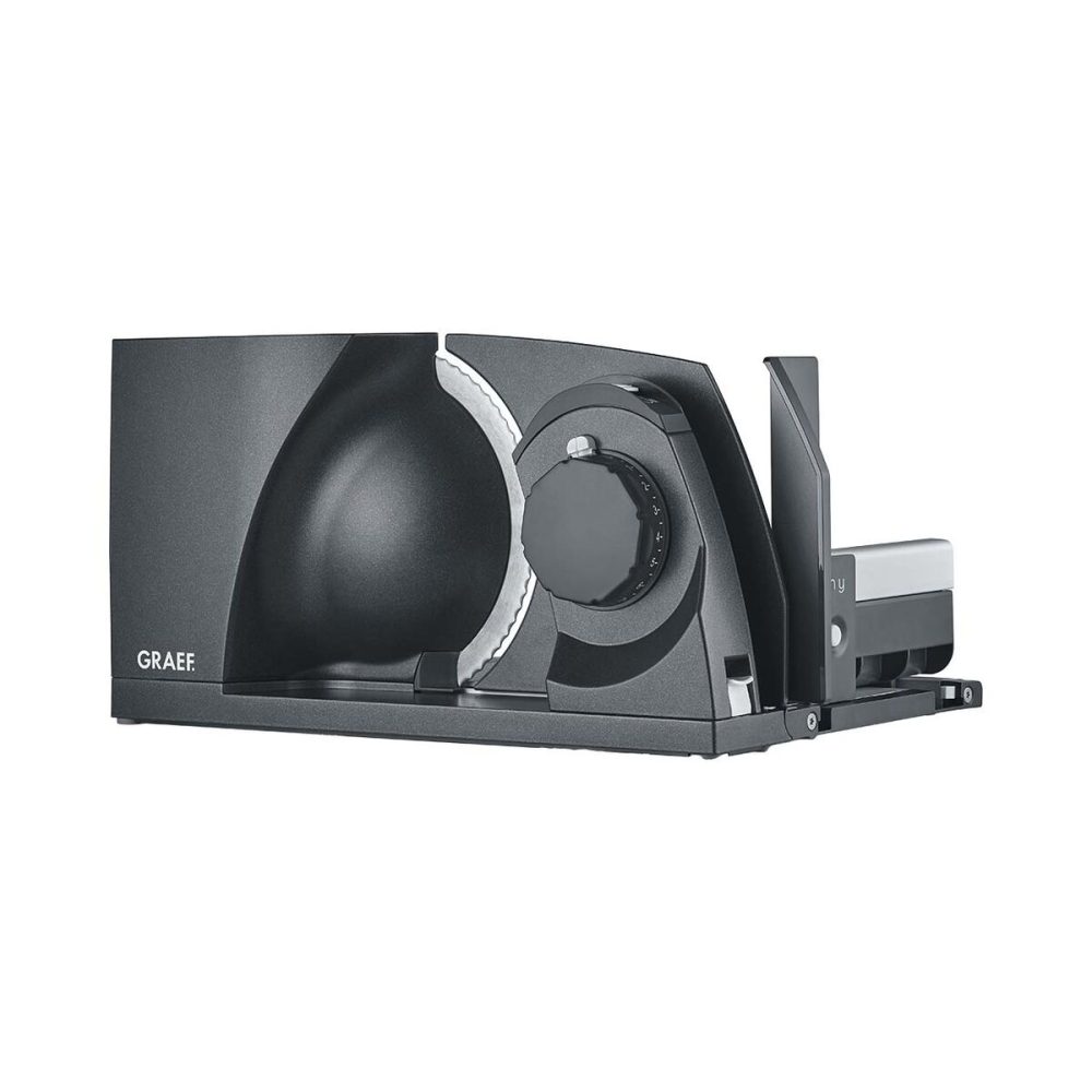 Graef MT1206 Klappbarer Allesschneider MYtiny Twin grau – Aufschnittmaschine/Schneidemaschine – dunkelgrau