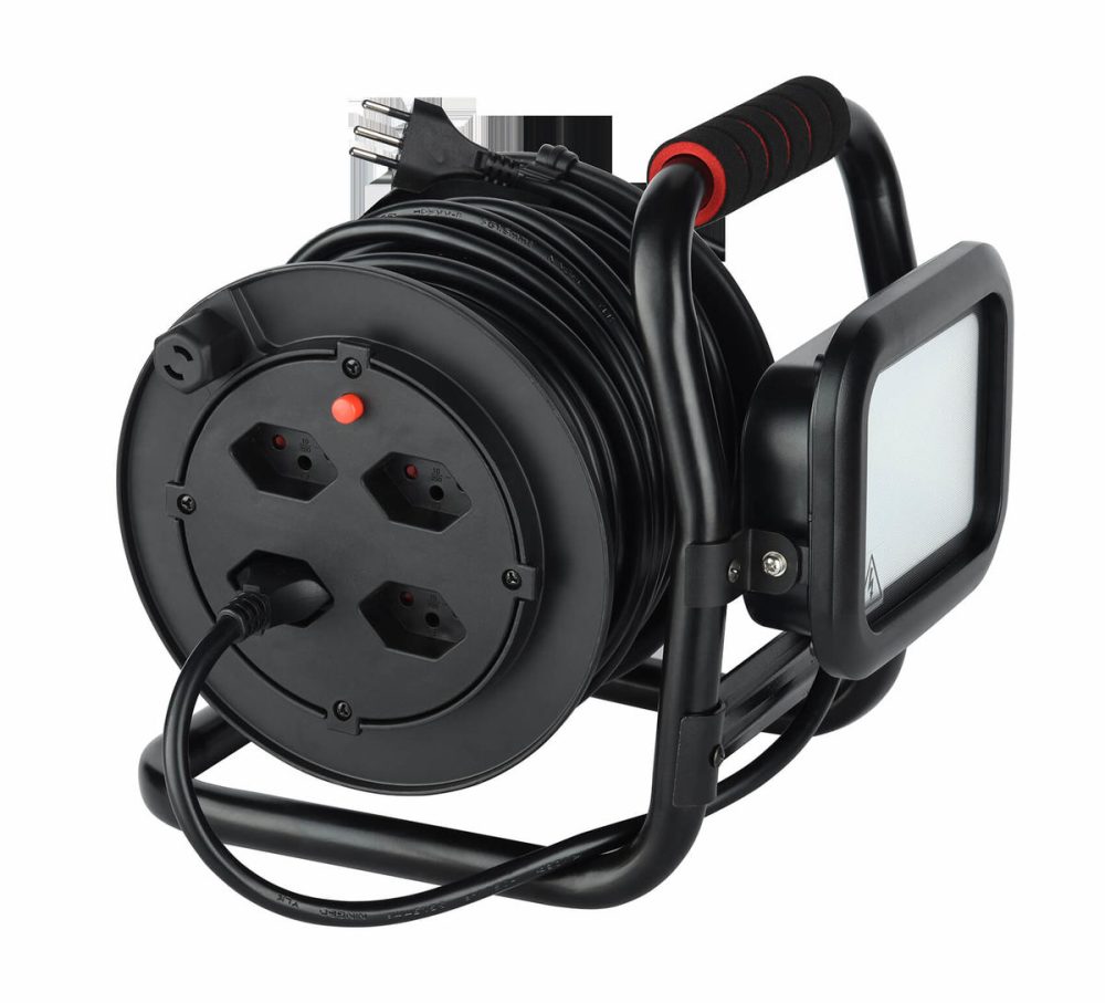 Schoenenberger 300.bk - Kabelrolle mit LED Licht (Schwarz)