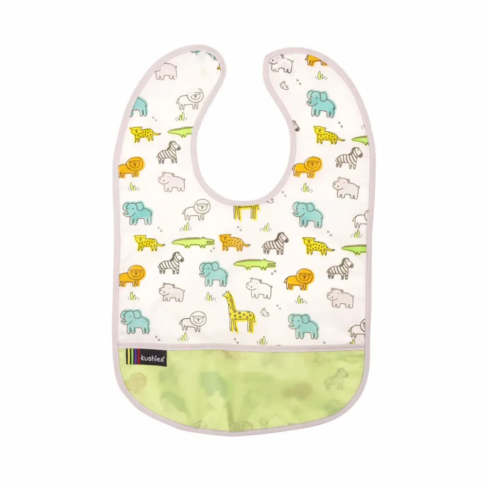 Kushies CleanBib Lätzchen ohne Ärmel 6-12 Monate Safari