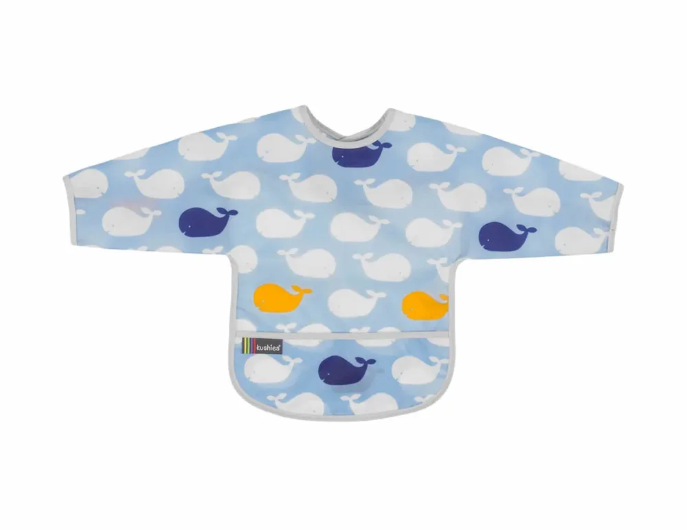 Kushies CleanBib Lätzchen mit Ärmeln 12-24 Monate Wale