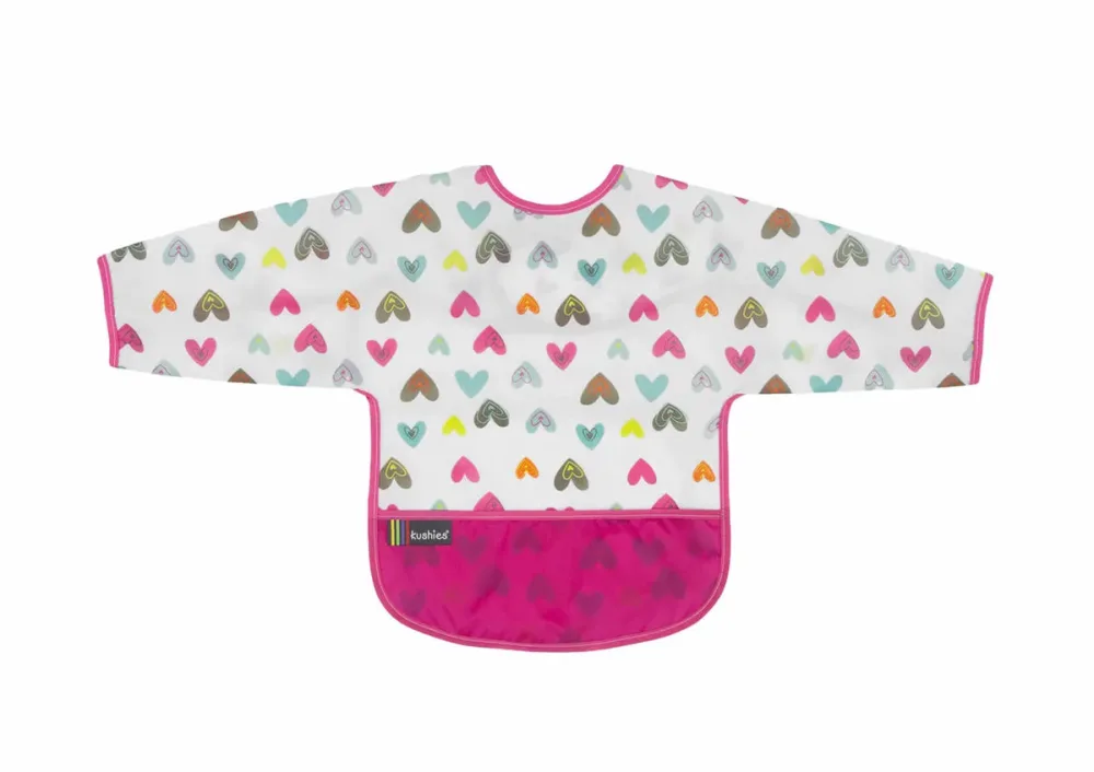 Kushies CleanBib Lätzchen mit Ärmeln 2-4 Jahre Herzen