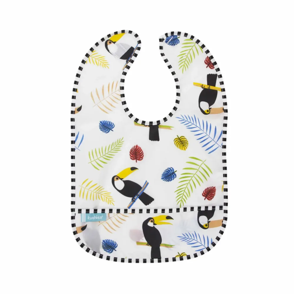 Kushies CleanBib Lätzchen ohne Ärmel 6-12 Monate Vögel