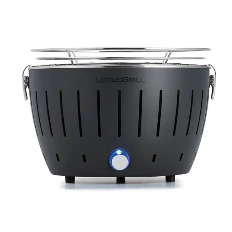 LotusGrill Small grau G280 Holzkohlegrill – Holzkohlegrill/Kohlegrill – anthrazitgrau