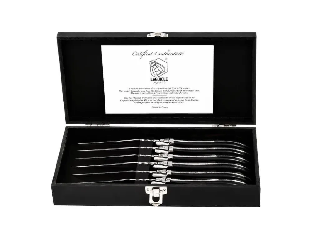 Laguiole Style de Vie Luxury Line Steakmesser Ebenholz schwarz