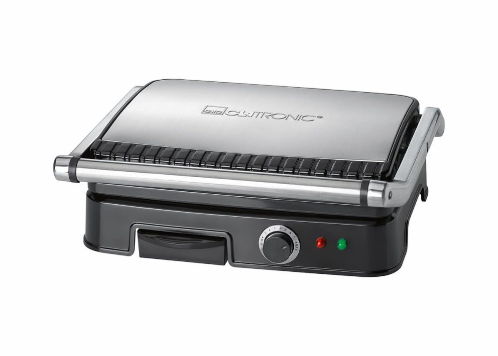 Clatronic KG 3487 Tischgrill – Kontaktgrill – silber