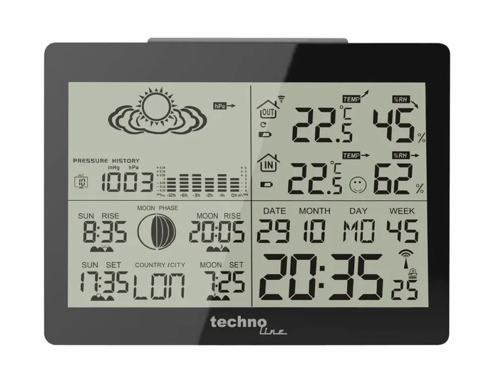 Technoline WS 6760 Wetterstation – schwarz