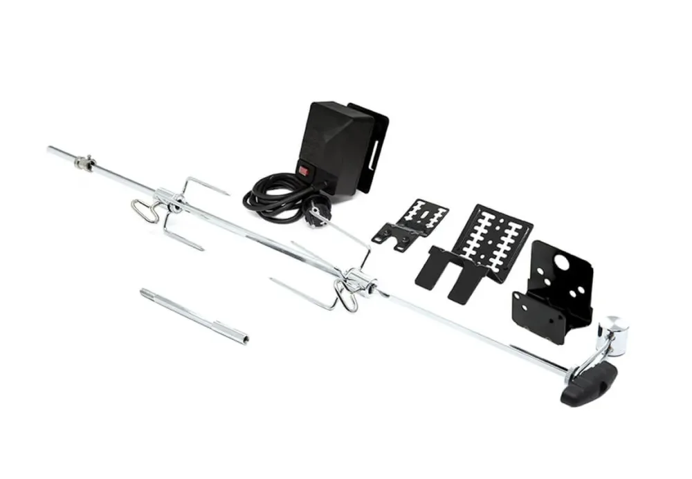 Broil King Premium Universal Drehspiess-Set – Grill Ablage/Grill Rollwagen/Grill Erweiterung – schwarz