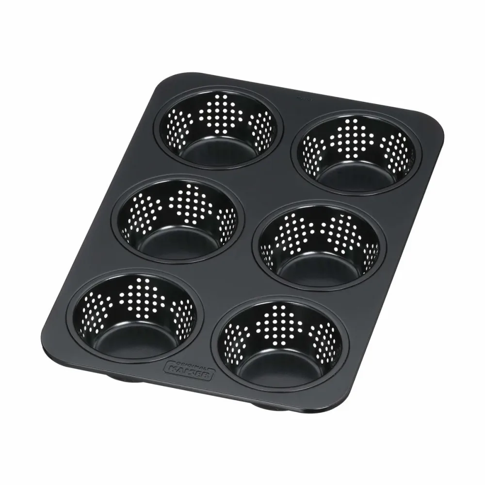 Kaiser Inspiration Brötchenform perforiert 28 x 19 cm – Backutensilien/Backform – schwarz