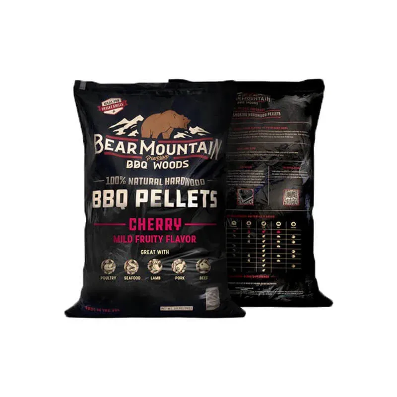 BearMountain Cherry 9 kg Pellets – Holzkohle/Briketts/Grill Anzünder – schwarz