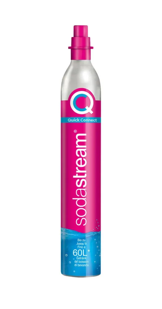 Sodastream Kohlensäure Zylinder 60 l CQC Zylinder+Füllung Co2 – Kohlensäure Zylinder für Wassersprudler – pink