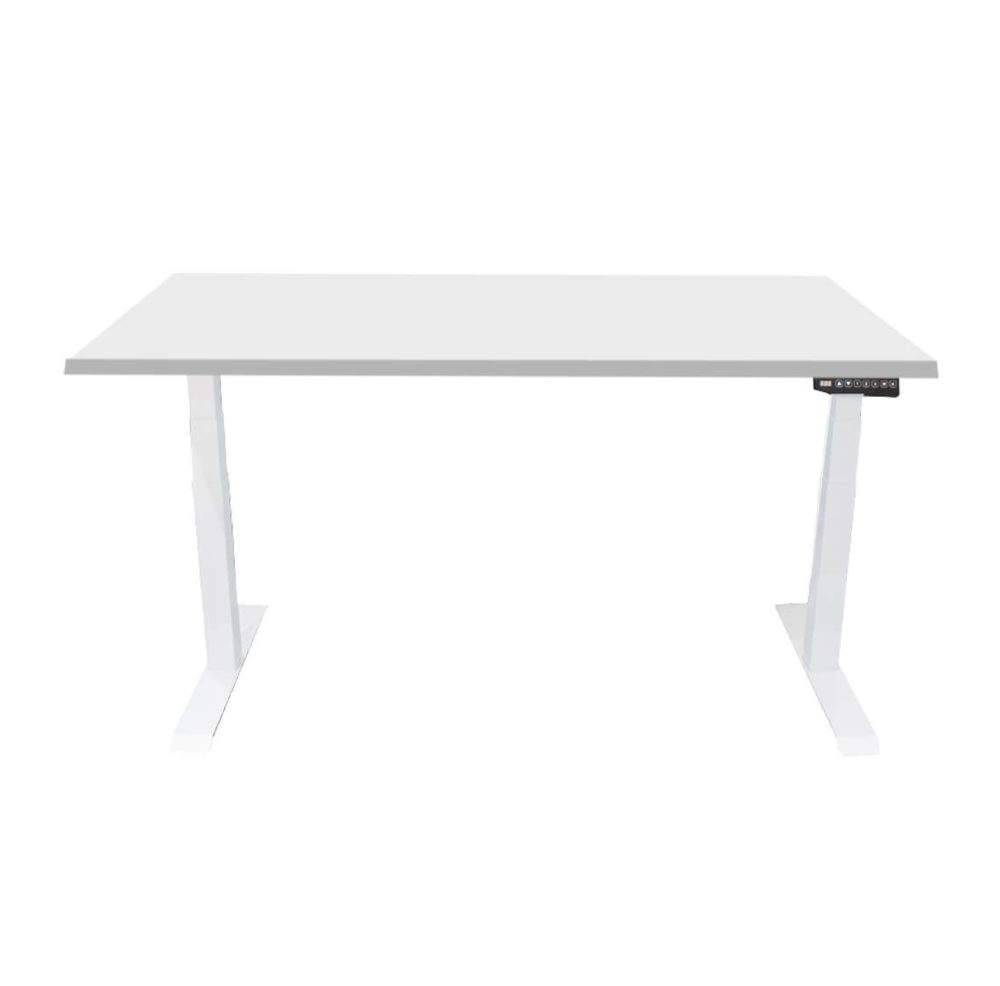 CONTINI, Unsere Neuheiten, CONTINI höhenverstellbarer Bürotisch 2.0x0.9m grau / Gestell weiss RAL9016, Produkte & Wohnen