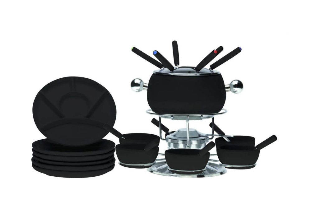 Fondue-Set Fiona Schwarz Keramik/Metall - Fondue-Set