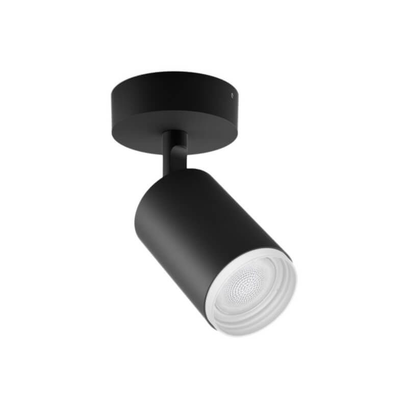 Philips Hue White & Col, Amb, Fugato Spot 1 flg, schwarz 350lm Leuchtmittel – Deckenlampe/Wandlampe