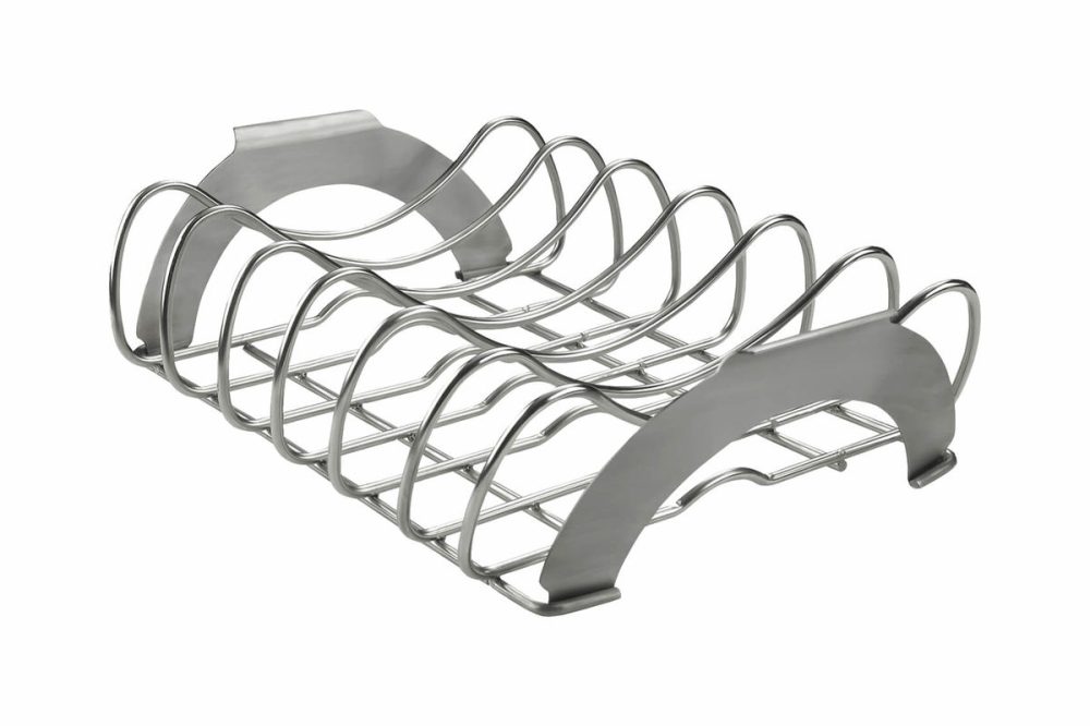 Napoleon PRO Spare Rib Halter Edelstahl – Grill Ablage/Grill Rollwagen/Grill Erweiterung