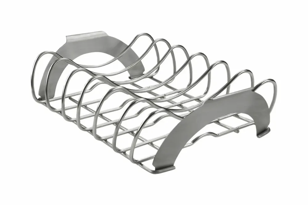Napoleon PRO Spare Rib Halter Edelstahl – Grill Ablage/Grill Rollwagen/Grill Erweiterung