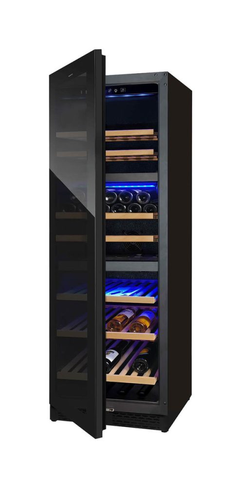Trisa 368l Triple Zone Freistehender Weinklimaschrank – Weinkühlschrank freistehend – schwarz