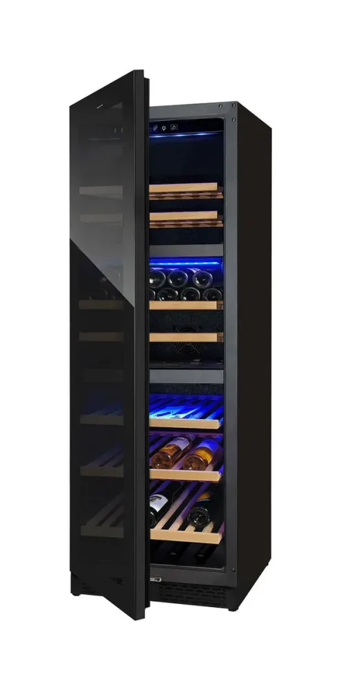 Trisa 368l Triple Zone Freistehender Weinklimaschrank – Weinkühlschrank freistehend – schwarz