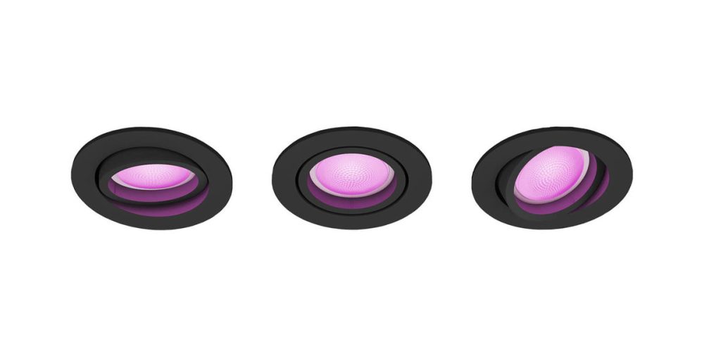 Philips Hue White & Col. Amb. Centura Spot 3 flg. Schwarz Einbauleuchte – Deckenlampe/Wandlampe