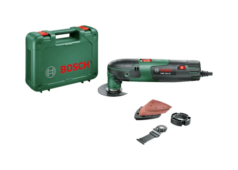 Bosch Home and Garden PMF 220 CE 0603102000 Multifunktionswerkzeug mit Zubehör, inkl. Koffer 12teilig 220 W