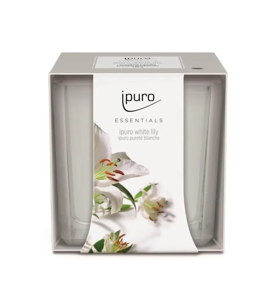 iPuro white lily Duftkerze – Aroma Diffuser/Lufterfrischer – weiss