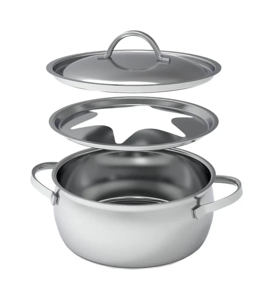 Kisag - Fleischfondue-Caquelon, 20CM/2.7L, Chrom