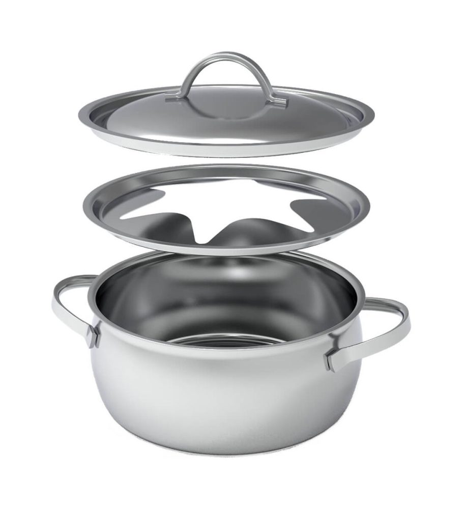 Kisag - Fleischfondue-Caquelon, 20CM/2.7L, Chrom