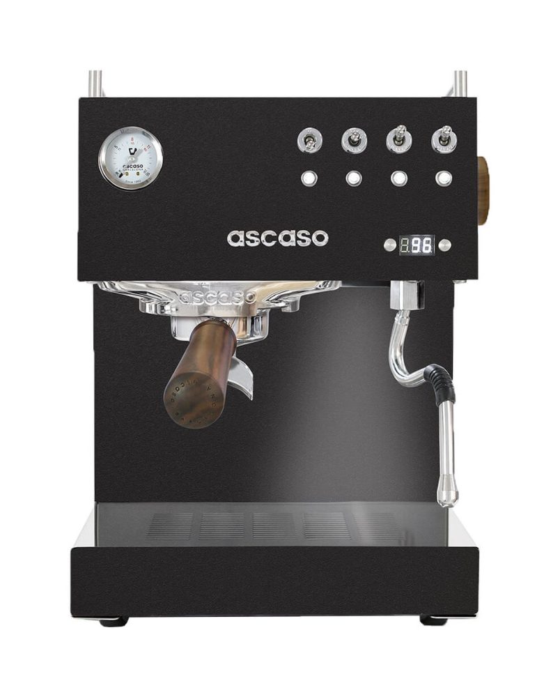 Ascaso Espressomaschine STEEL UNO PID Black&Wood Espressohalbautomat – Siebträgermaschine/Espressomaschine – schwarz