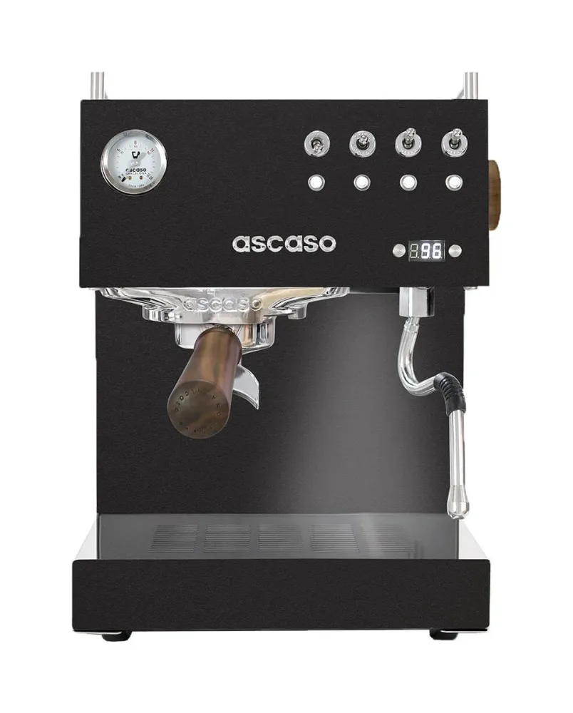 Ascaso Espressomaschine STEEL UNO PID Black&Wood Espressohalbautomat – Siebträgermaschine/Espressomaschine – schwarz