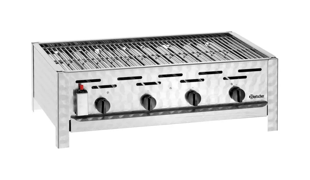 Bartscher TB1470R mit Flüssiggasanschluss Gas-Tischbräter – Gastro Grill/Griddleplatte – edelstahl