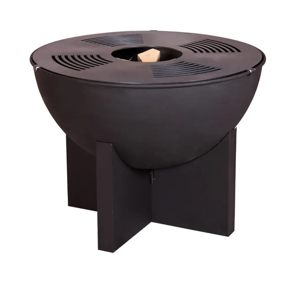 Mr. Grill - Feuerschale mit Kreuzfuss & Grillring, One Size