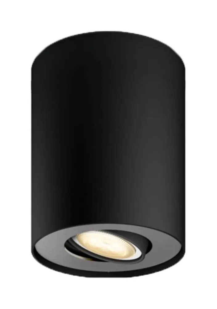 Philips Hue White Ambiance Pillar Erweiterung Einerspot – Deckenlampe/Wandlampe – schwarz