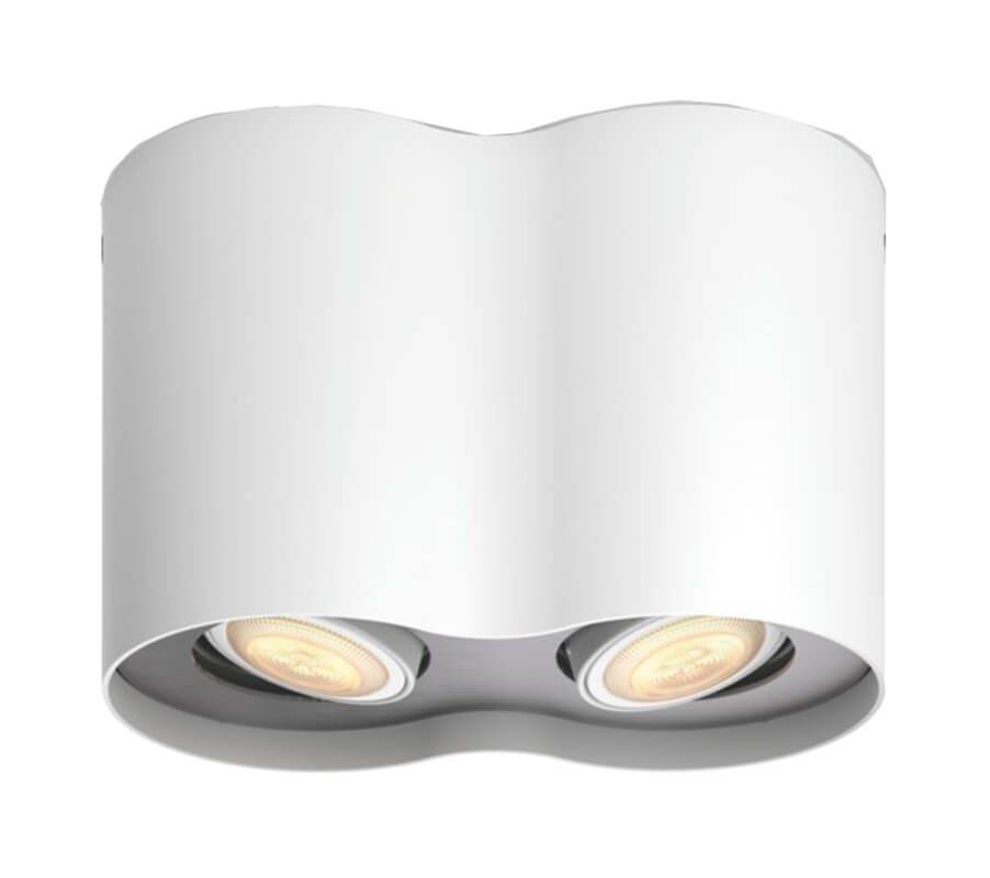 Philips Hue White Ambiance Pillar Doppelspot – Deckenlampe/Wandlampe – weiss