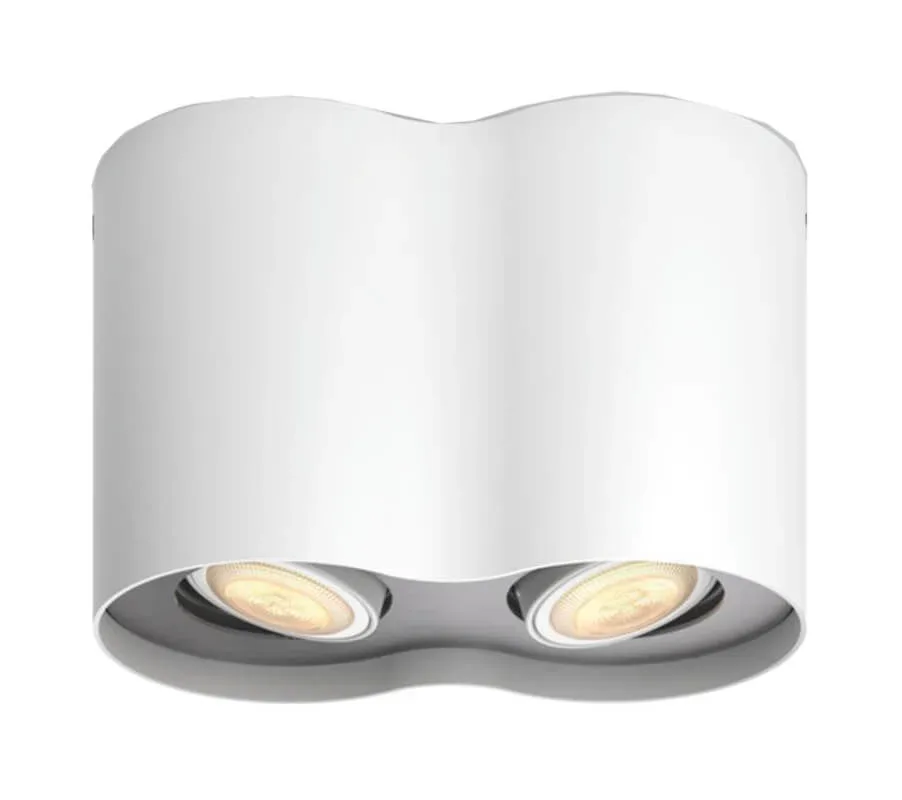 Philips Hue White Ambiance Pillar Doppelspot – Deckenlampe/Wandlampe – weiss