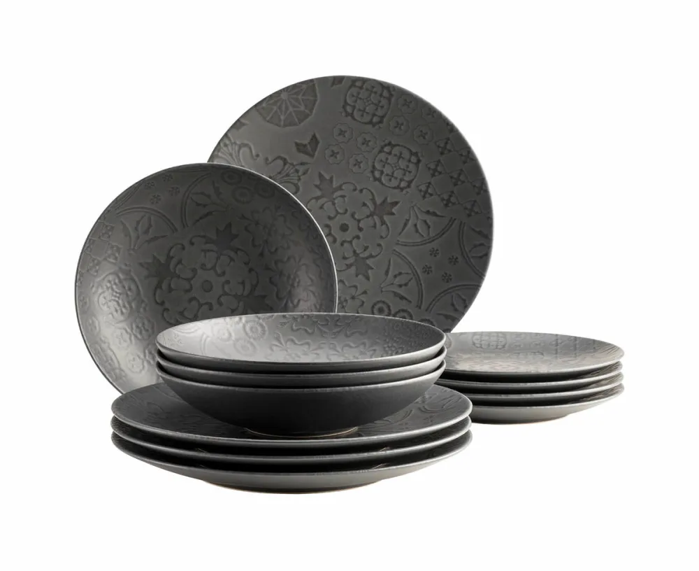 Tafelservice Trad. Tiles Schwarz 