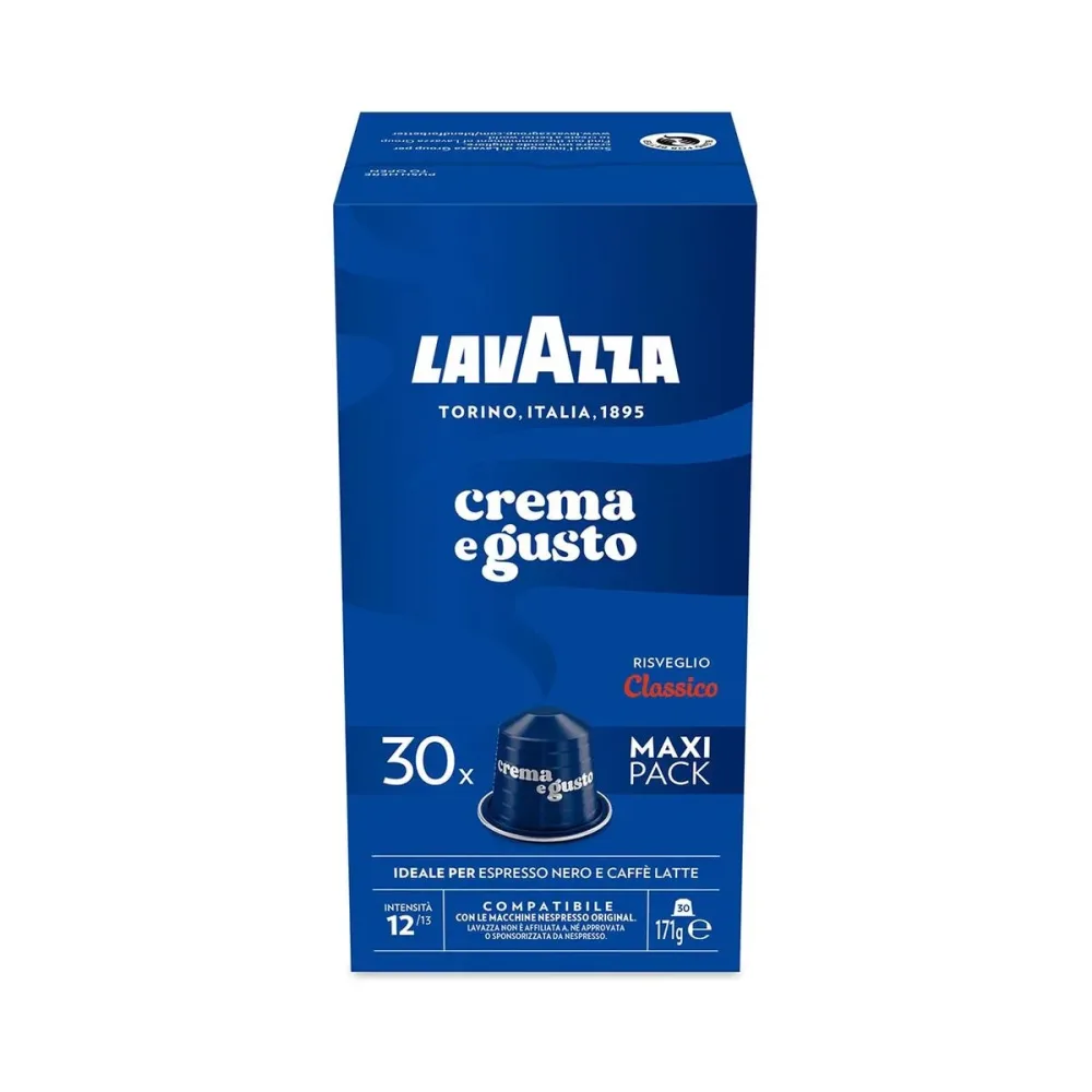 Lavazza Crema e Gusto Classico Kaffee 30 Aluminium Kapseln (für Nespresso® Haushaltsmaschinen) Kaffee Kapseln 30 Stück – Diverse