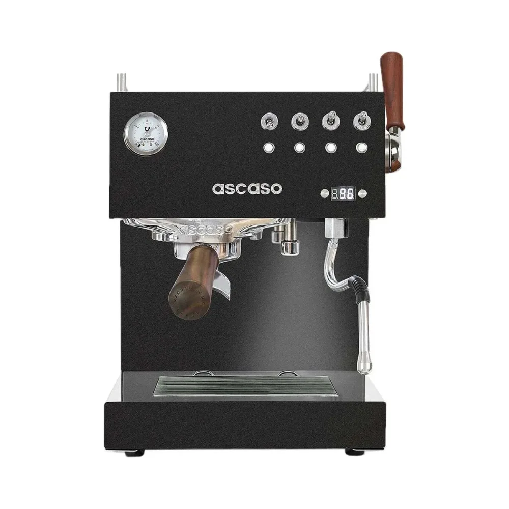 Ascaso STEEL DUO PLUS Black & Wood Siebträgermaschine – Siebträgermaschine/Espressomaschine – schwarz