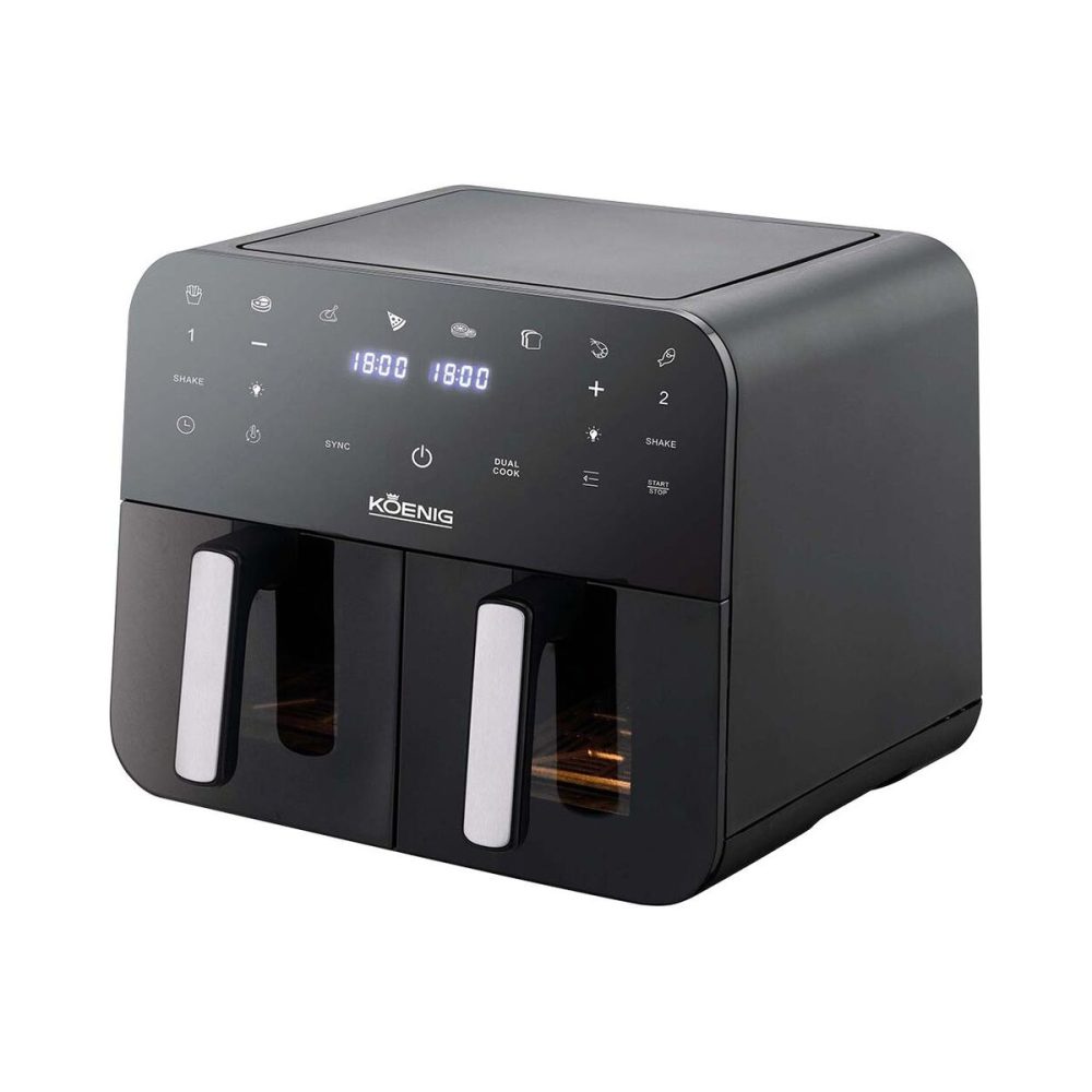 Koenig Quick & Pure 5 2x 4.5L Heissluftfritteuse – Airfryer - Friteuse – schwarz
