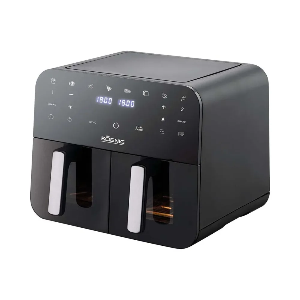 Koenig Quick & Pure 5 2x 4.5L Heissluftfritteuse – Airfryer - Friteuse – schwarz