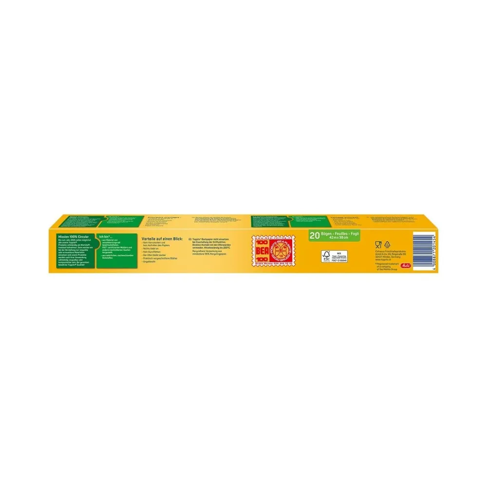 Toppits Back-Bögen Backpapier – Backofen Zubehör/Kochherd Zubehör/Steamer Zubehör