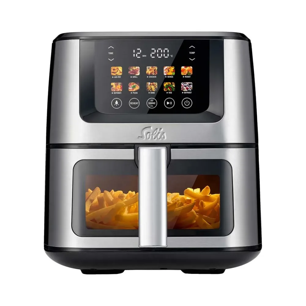 Solis Air Fry & Dry Typ 8200 Heissluftfritteuse – Airfryer - Friteuse – schwarz / silber